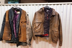 Well worn leather jackets ready for another ride