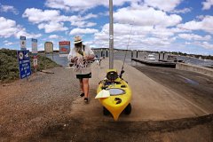 Finchy kayaking at Coffin Bay SA