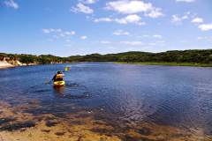 Finchy kayaking the Yambuk Estuary Victoria