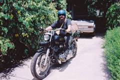 Finchy packed and ready to ride (down the guts) from Darwin to Adelaide in 1992