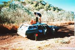 Refuelling while crossing the Top End in 1988