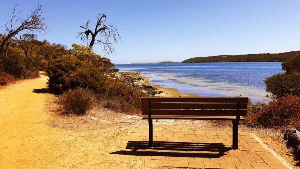 Coffin Bay Oyster Walk seating with a view