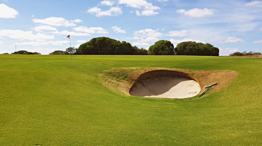 Deep bunkers on The Dunes Golf Course